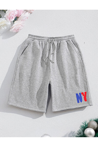 De Carte شورت نيويورك تمثال الحرية باللون الأحمر والأزرق المطبوع غير الرسمي ل...