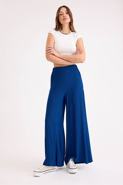 Vitrin Viscose Linen Casual Trousers with Elastic Back