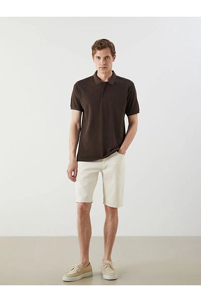 LC Waikiki Мъжка тениска LCWAIKIKI Classic Black с поло яка и къс ръкав от пике