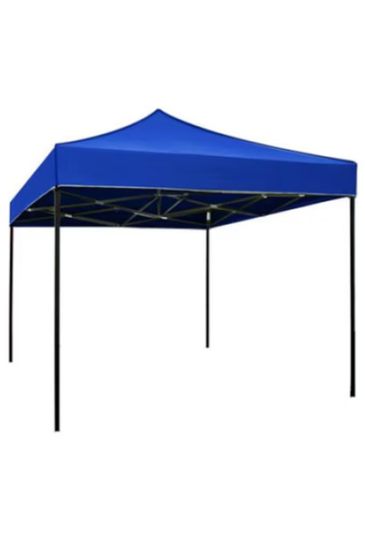TodayShop Cort pliabil tip pavilion, 3x3m, cadru metalic, culoare albastră