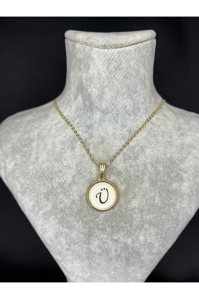 Mos Tespih Letter U Steel Necklace