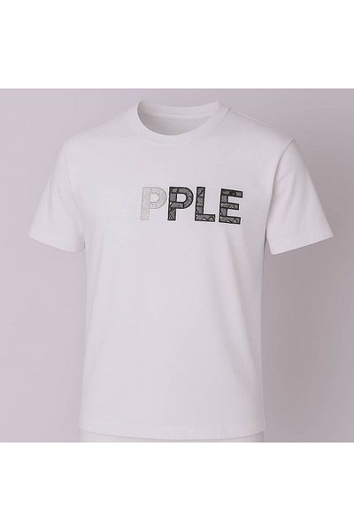 trender Ripple Print White Men's T-Shirt