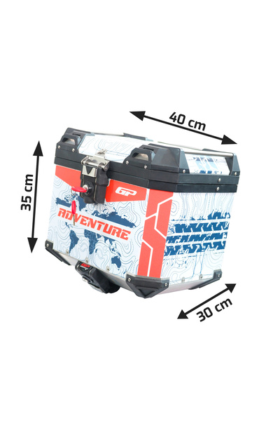 GP KOMPOZİT DSN09 Universal 37 lt Desenli Alüminyum Motosiklet Çantası