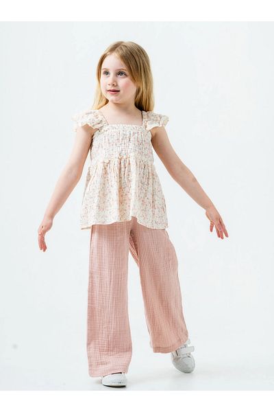 My Hanne Flower Embroidered Girl's Muslin Set