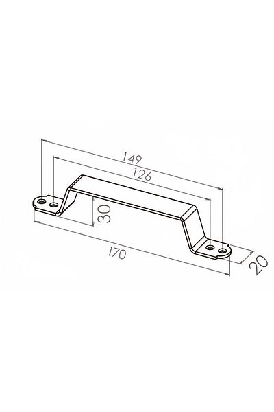 ARON (2 Pcs) Bezel Iron Joinery Handle (White) Wooden Door Cover Handle Top Screwed 17cm