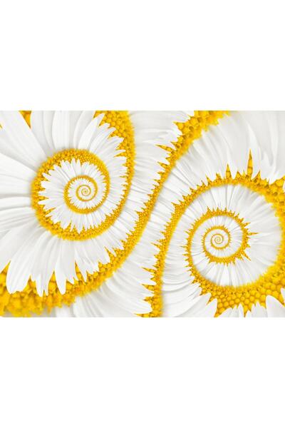 media Αυτοκόλλητη και πλενόμενη τοιχογραφία τοίχου Λευκές σπείρες, 220 x 135 εκ.