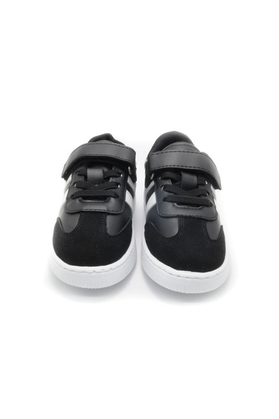 KU&PA SHOES RAMBA DERİ GÖRÜNÜMLÜ MESH ASTARLI ÇOCUK SNEAKER - SİYAH - 4001 - 31