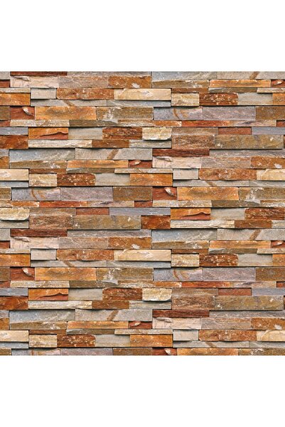 media Fototapet de perete autoadeziv si lavabil Zid piatra maro, 250 x 200 cm