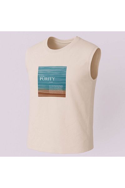 trender Ανδρικό αμάνικο μπλουζάκι Purity Print Stone