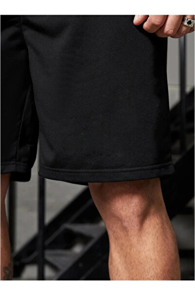 yx yustex sport Erkek Siyah Likralı Esnek Ter Tutmayan Rahat Giyim Mevsimlik Şort
