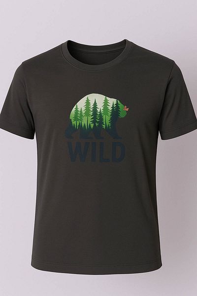 trender Tricou pentru bărbați cu imprimeu Wild Bear Smoked
