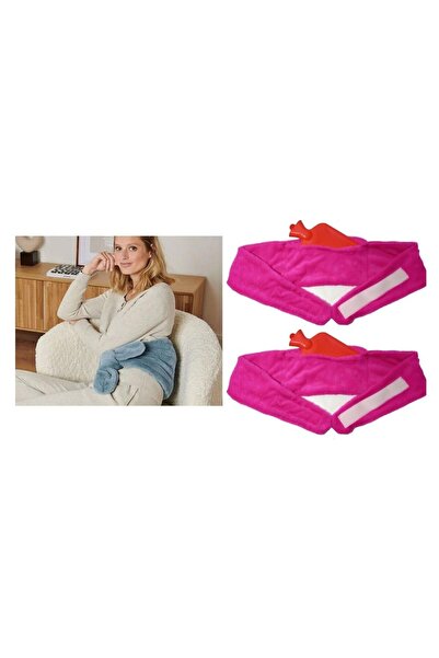 Bosphorus SICAK SU TORBASI 2 ADET,BEL VE OMUZ ICIN KUSAK SEKLINDE PELUŞ PEMBE TERMOFOR 1500ML 160x22CM
