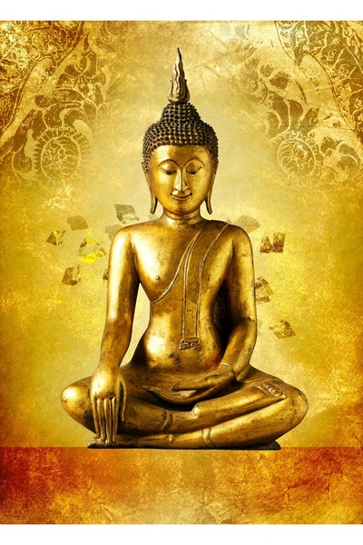 media Fototapet de perete autoadeziv si lavabil Statueta Buddha, 150 x 205 cm