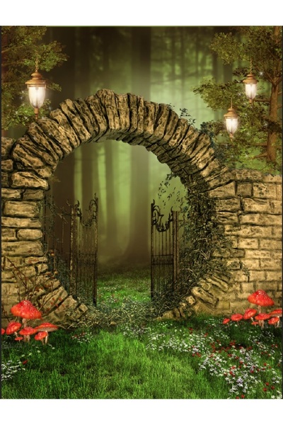 media Fototapet de perete autoadeziv si lavabil Poarta spre padure, 150 x 205 cm