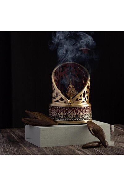 KARAKER مبخرة القبة سيراميك مزخرفة ألوان زاهية تصميم تراثي أنيق ارتفاع 13 سم