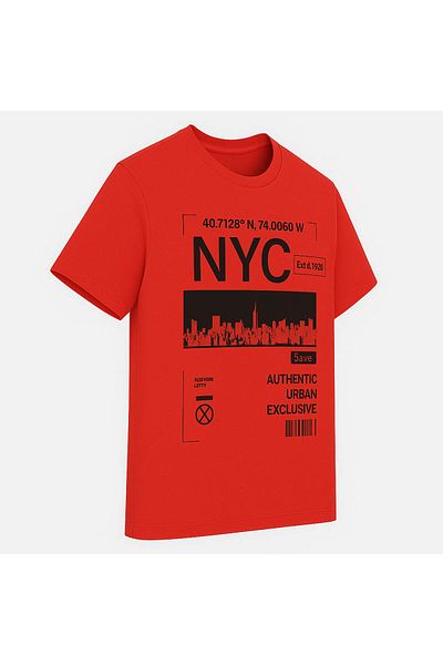 trender Nyc Print Red Men's T-Shirt