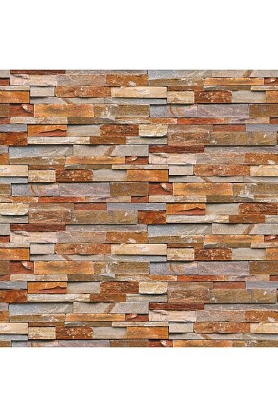 media Autocolant Zid piatra maro, 135 x 225 cm