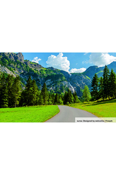 media Fototapet de perete autoadeziv si lavabil Drumul spre munte, 250 x 200 cm