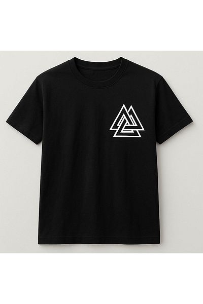 trender Triangles Printed Black Men's T-Shirt Tr-07