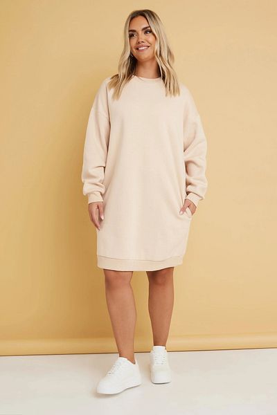 Stil Diva Hanorac cu mânecă lungă cu decolteu mare, cu buzunare, cu șapcă, rochie 304038