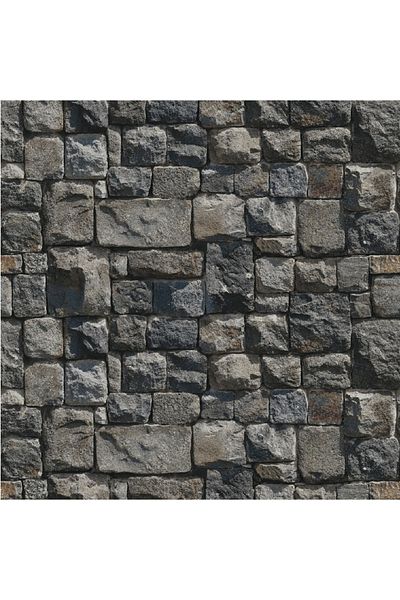 media Fototapet de perete autoadeziv si lavabil Zid piatra patrat gri, 250 x 200 cm