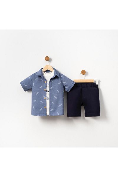 MİNİ İNOWESTA KİDS Porland Baby Boy's Holiday Thsort Shirt Shorts Set