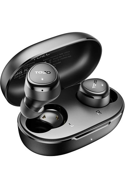 Smart Vibe In-Ear Headphones True Wireless TOZO® AgileSolo Stereo Sound ORIGX, Noise Reduction, Comfort Fit, Black