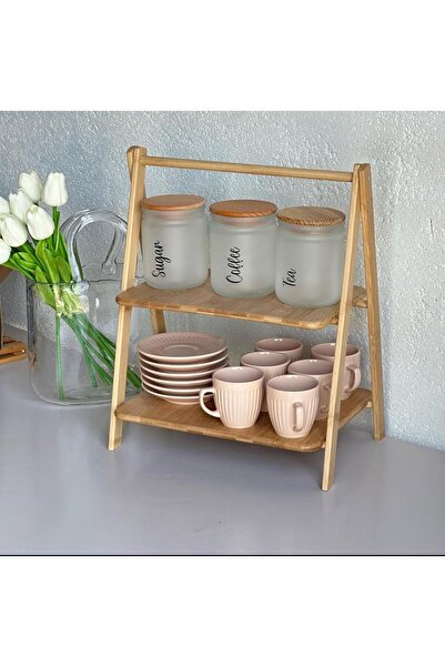 ALLEGRI Bambu 2 Katlı Sunumluk Standı Baharatlık Düzenleyici Çok Amaçlı İster...