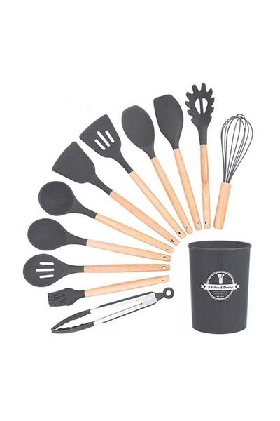 Generic 11-Piece Cooking Utensils Set With Wooden Handles