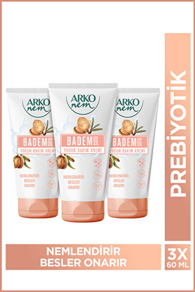 Arko Nem Yoğun Bakım Kremi Badem Sütü 3x60 Ml