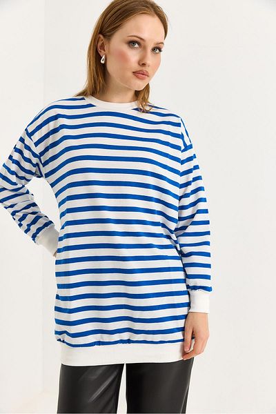 Raneel Kazançlı Alışveriş Striped Oversize Tunic Blue