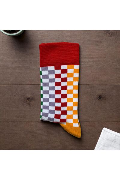 MODA Checkered Multicolored Socks
