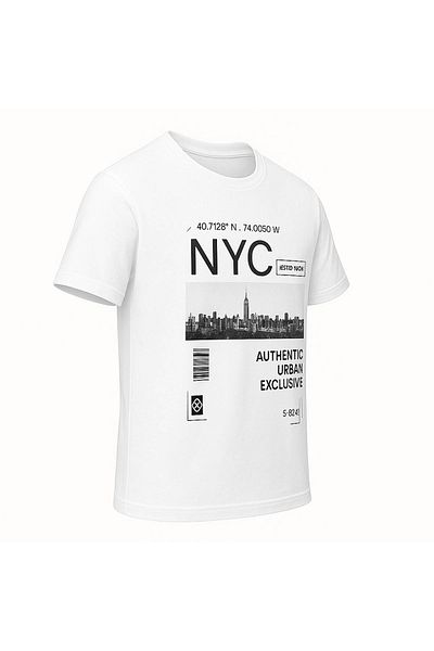 trender Nyc Print White Men's T-Shirt