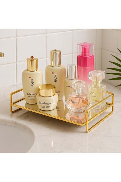 ALMUFARREJ Gold Single Tier Bathroom Organizer