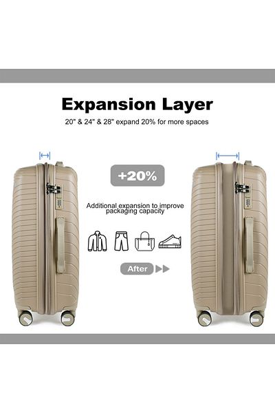 Shihon Shehyoun 3-Piece Anti-Shatter Luggage Set