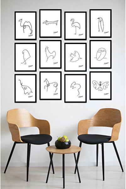 kutuTR Dekorize Mdf Tablo Seti 12 Parça - Salon Oturma Odası İçin Duvar Dekor...