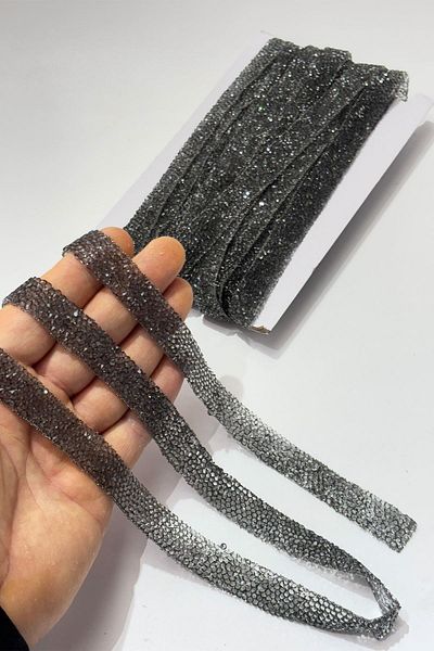 Limelia Smoked Color Iron-On Stripe Stone Beads1.5 cm