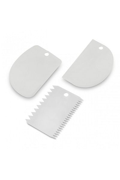 Excellent Houseware Set de 3 răzuitoare pentru patiserie, plastic, 12x8 cm