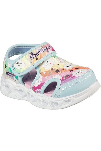SKECHERS Sandály Skechers Heart Lights Sandals, Modré, Dětské