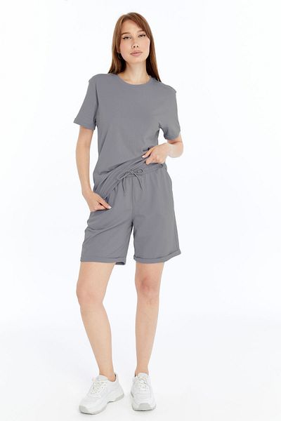 OXVİN 2-Piece Women's T-Shirt - Shorts Set Regular Modal Blend (Shorts - T-Shirt)