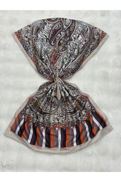 MİHRA STORE Lamia Patterned Digital Tenselvual Shawl Stone
