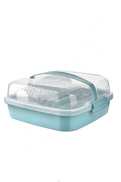 Destpak 6 Person 32 Piece Picnic Set Plastic Picnic Plate Spoon Cup Microwave Dishwasher Compatible