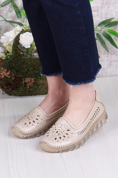 PİSAGOR Pythagoras Ps-32970 Orthopedic Women's Daily Genuine Leather Shoes