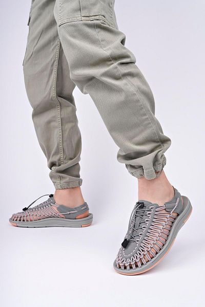 Aymood Sandale de vară unisex pentru bărbați cu șireturi elastice Papuci pentru femei Design țesut Sandale de plajă Nef