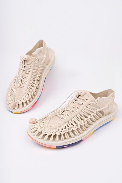 Aymood Elastic Lace-Up Unisex Summer Men's Sandals Women's Slippers Woven Design Beach Sandals Nef