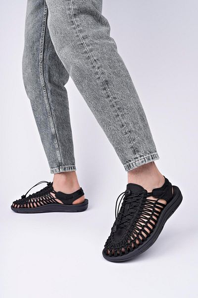 Aymood Elastic Lace-Up Unisex Summer Men's Sandals Women's Slippers Woven Design Beach Sandals Nef