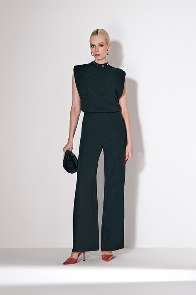 EXPLOSION Astarlı Bol Paçalı Arkadan Gizli Fermuarlı Tulum