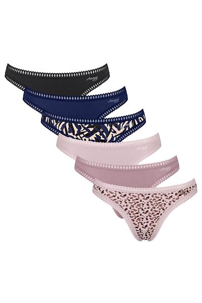 SLOGGI Damen Strings, 6er Pack - GO Crush String C6P, Unterhose, Stretch-Baumwolle
