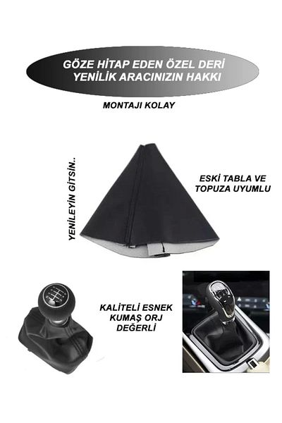ÇAVDAR Db Honda Hr-V Compatible Auto,Vehicle Gear Shift Gaiter Black Stitching