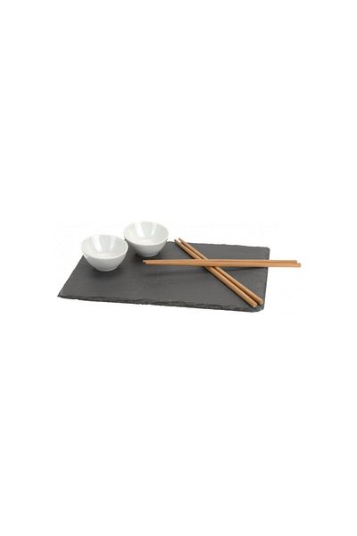Excellent Houseware Amuse sushi serving set, slate, 7 pieces